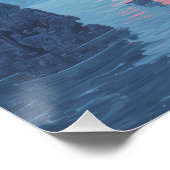 Poster Éclipse indigo sur paysage de rêve néon (Coin)
