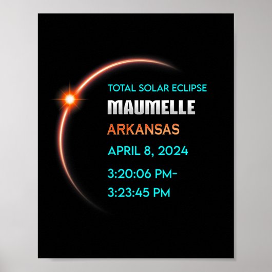 Poster Eclipse Maumelle Arkansas Total Solaire Eclipse 20 (Devant)