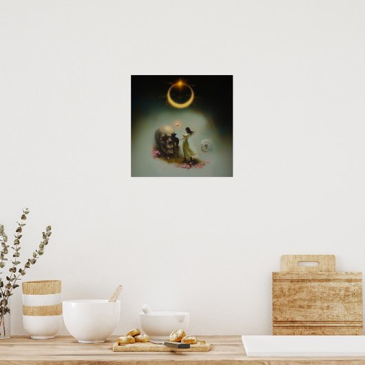 Poster Eclipse Prêtesse Lune cuisine AI Art Matte Valeur (Cuisine)