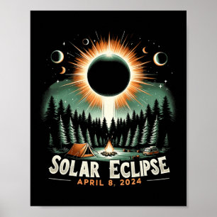 Poster Éclipse solaire 04.08.2024 Éclipse solaire américa