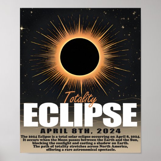 Poster Éclipse solaire 2024 (Devant)
