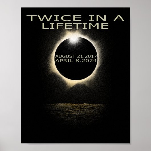 Poster Éclipse Solaire 2024 Deux Fois Dans Éclipse Solair (Devant)