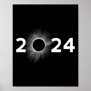 Poster Éclipse solaire 2024 Éclipse simple Total