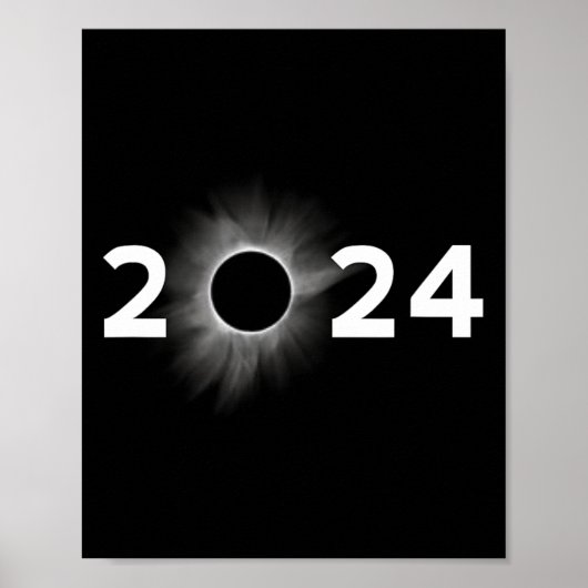 Poster Éclipse solaire 2024 Éclipse simple Total (Devant)