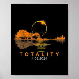 Poster Éclipse Solaire 2024 Éclipse Solaire Total 4,08,24