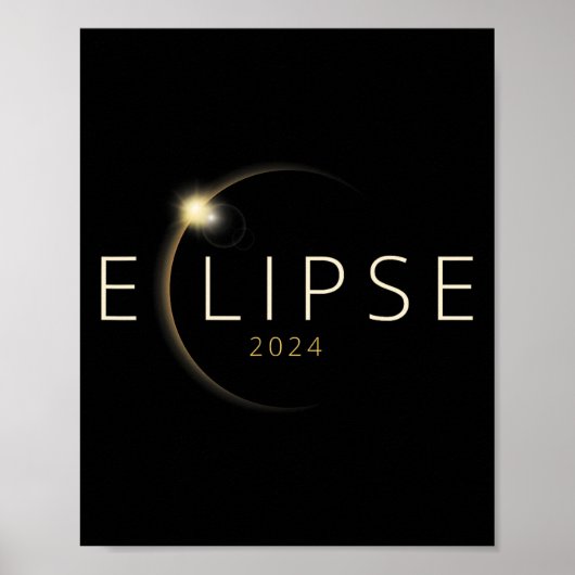 Poster Éclipse solaire 2024 Éclipse solaire totale 4.08.2 (Devant)