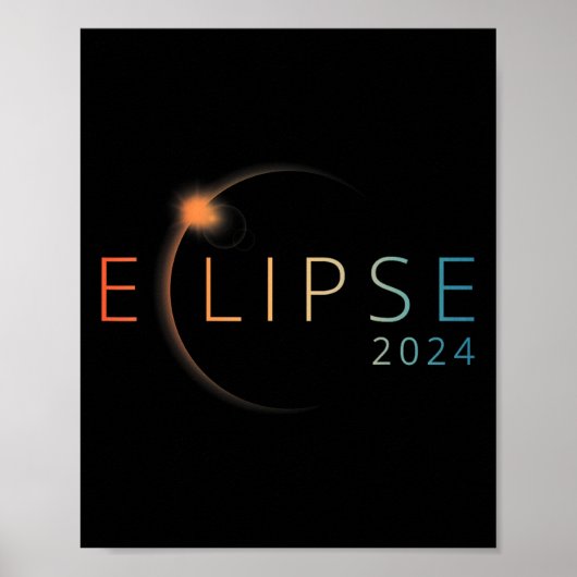 Poster Éclipse solaire 2024 Éclipse solaire totale 4.08.2 (Devant)