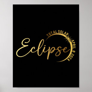 Poster Éclipse solaire 2024 Éclipse solaire totale 4.08.2