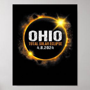 Poster Éclipse solaire 2024 Éclipse solaire totale 8 avri