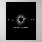 Poster Éclipse solaire 2024 Éclipse totale (Devant)