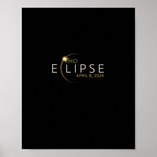 Poster Éclipse solaire 2024 État Ohio Total Éclipse solai (Devant)