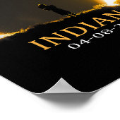 Poster Éclipse solaire 2024 Indiana Total Éclipse solaire (Coin)