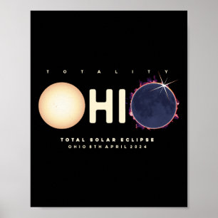 Poster Eclipse solaire 2024 Ohio Total Eclipse Astronomie