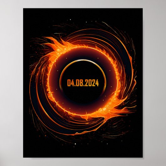 Poster Éclipse solaire 2024 Total Éclipse solaire (Devant)
