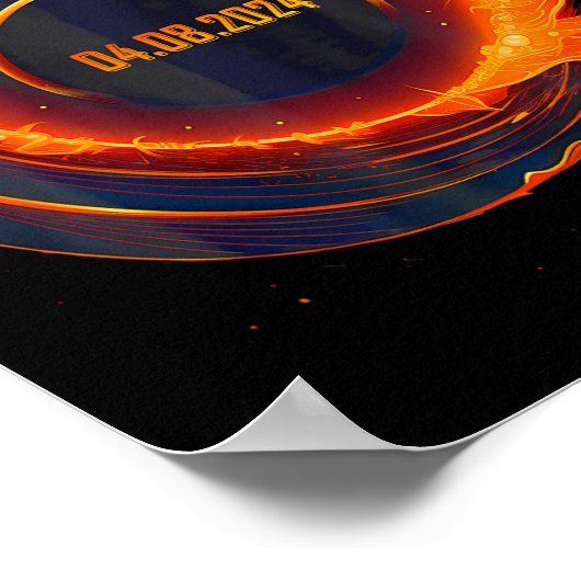 Poster Éclipse solaire 2024 Total Éclipse solaire (Coin)