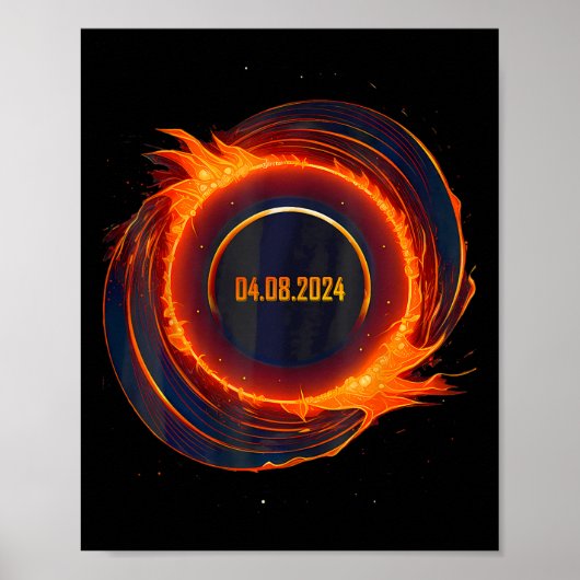 Poster Éclipse solaire 2024 Total Éclipse solaire (Devant)