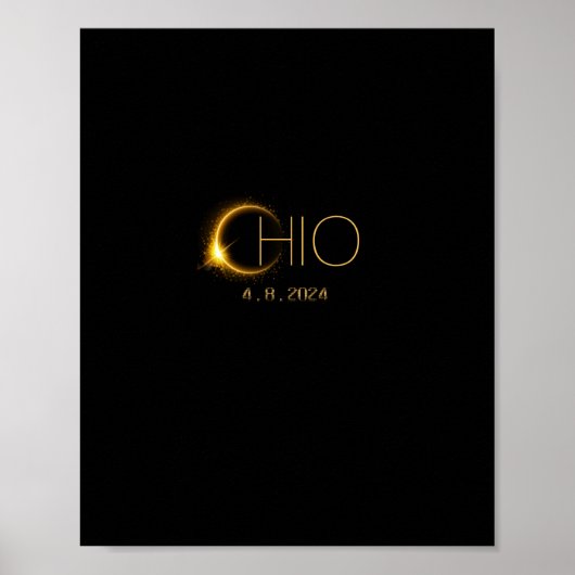 Poster Éclipse solaire 2024 Total Éclipse solaire État Oh (Devant)