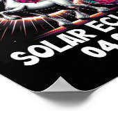 Poster Éclipse solaire 2024 Unicorne portant l'éclipse so (Coin)
