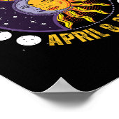 Poster Éclipse Solaire 8-4-2024 Éclipse Avec Soleil (Coin)