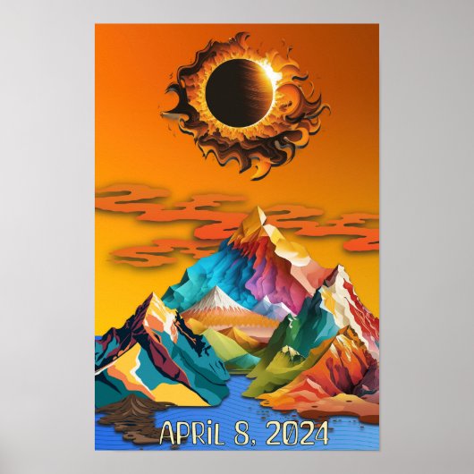 Poster Éclipse solaire 8 avril 2024 (Devant)
