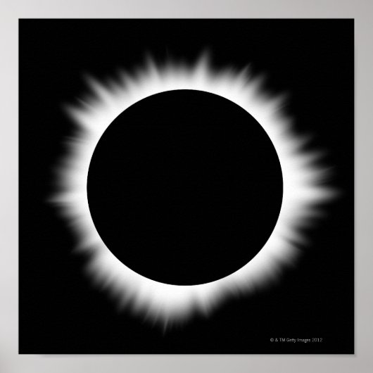 Poster Éclipse solaire avec couronne (Devant)
