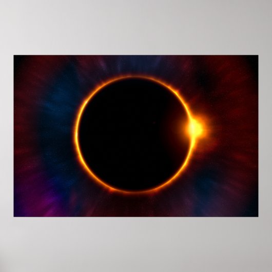 Poster Éclipse solaire complète w. Corona Visible ! (Devant)