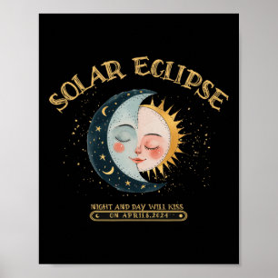 Poster Eclipse solaire Conception 4.08.24 Éclipse solaire