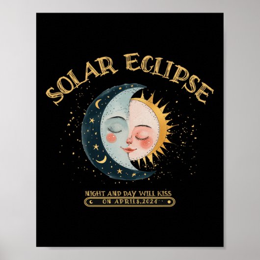 Poster Eclipse solaire Conception 4.08.24 Éclipse solaire (Devant)