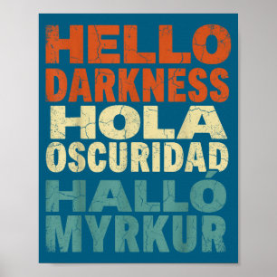 Poster Éclipse solaire drôle Bonjour l'obscurité Multilin
