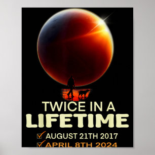 Poster Éclipse solaire drôle deux fois à vie solaire