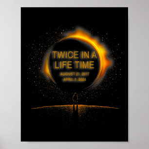 Poster Éclipse Solaire Drôle Deux Fois Dans La Vie 2024 S