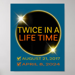 Poster Éclipse solaire drôle deux fois dans la vie avril