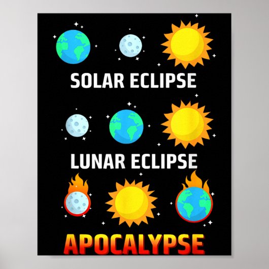 Poster Éclipse solaire drôle Éclipse lunaire Apocalypse (Devant)