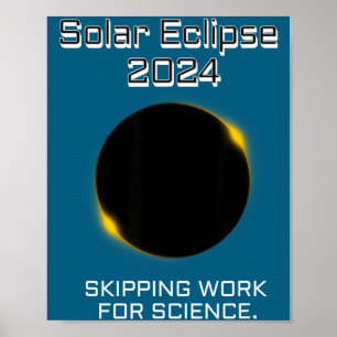 Poster Éclipse solaire drôle pour sécher le travail Scien