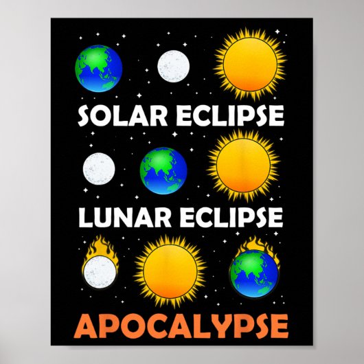Poster Éclipse solaire Éclipse lunaire Enseignant de scie (Devant)