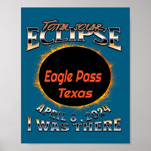 Poster Éclipse solaire I Eagle Pass Texas (Devant)