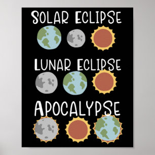 Poster Éclipse Solaire Lunaire Et Apocalypse 8 Avril 2024