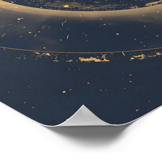 Poster Éclipse solaire minimaliste (Coin)