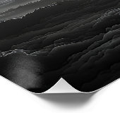 Poster Éclipse solaire noire et blanche haute dans le cie (Coin)