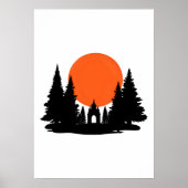 Poster Éclipse solaire sur le temple de la forêt (Devant)