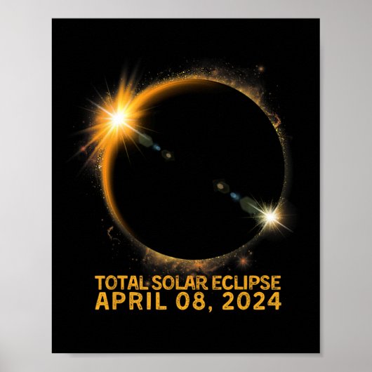 Poster Éclipse solaire Tee 2024 Total Éclipse solaire 4.0 (Devant)