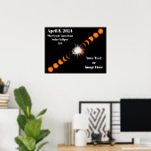 Poster Éclipse solaire totale 2024 (Bureau à domicile)