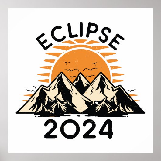 Poster Éclipse solaire totale 2024 (Devant)