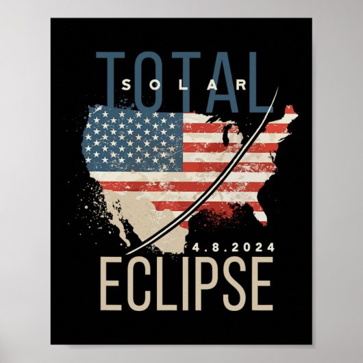 Poster Éclipse solaire totale 2024 (Devant)