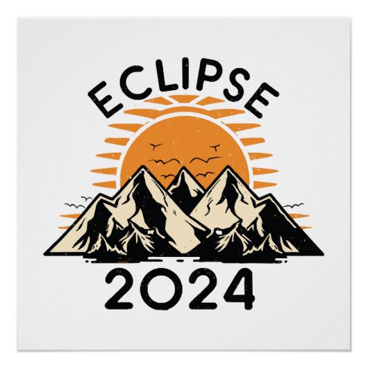 Poster Éclipse solaire totale 2024 (Devant)