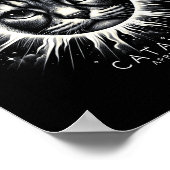 Poster Éclipse solaire totale 2024 Drôle Catality Chat Av (Coin)