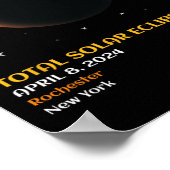 Poster Éclipse solaire totale 2024 V4 (Coin)