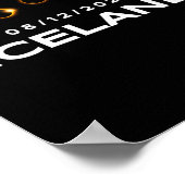 Poster Éclipse solaire totale 2026 Islande Totalité (Coin)