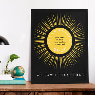 Poster Éclipse solaire totale 2026 votre texte personnali