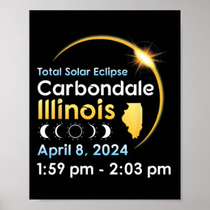 Poster Éclipse Solaire Totale À Carbondale Illinois Sur A